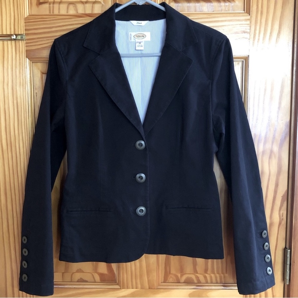 Talbots Black Blazer with Button Accents